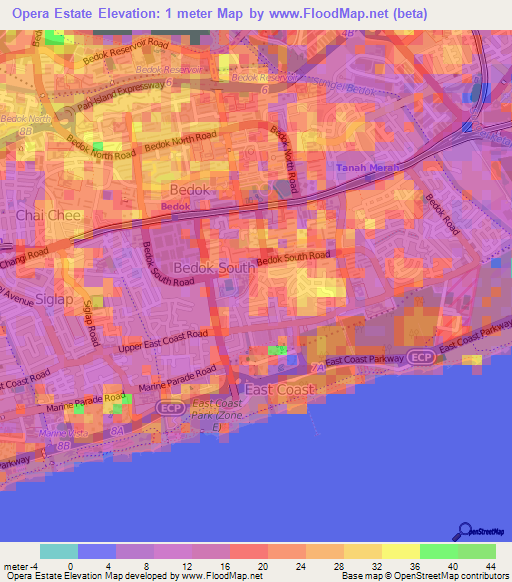 Opera Estate,Singapore Elevation Map