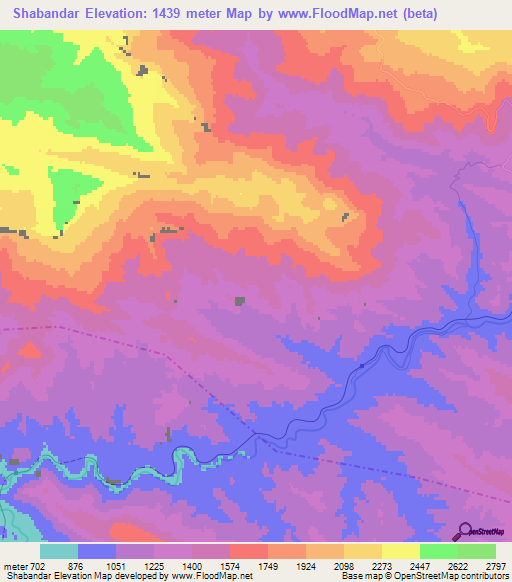 Shabandar,Iran Elevation Map