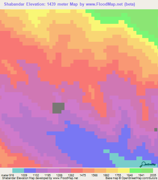 Shabandar,Iran Elevation Map