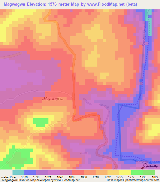 Magwagwa,Kenya Elevation Map