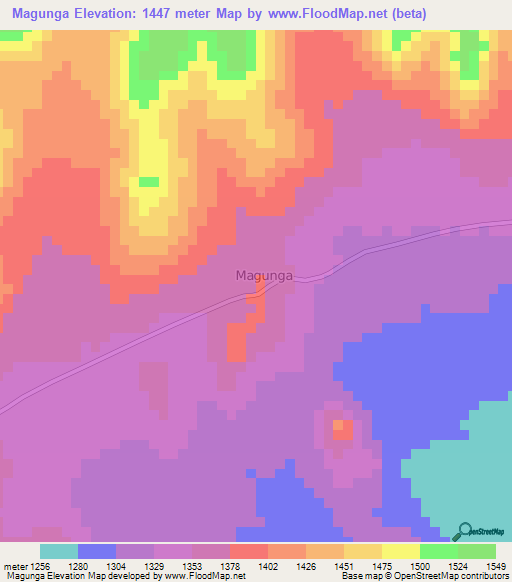 Magunga,Kenya Elevation Map