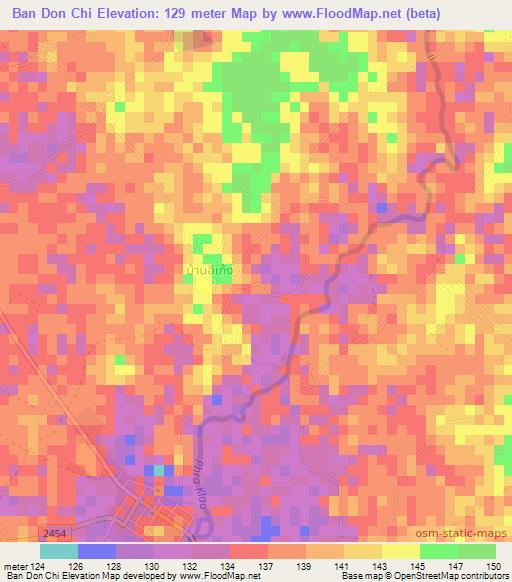 Ban Don Chi,Thailand Elevation Map