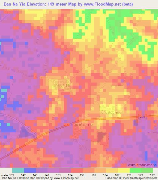 Ban Na Yia,Thailand Elevation Map