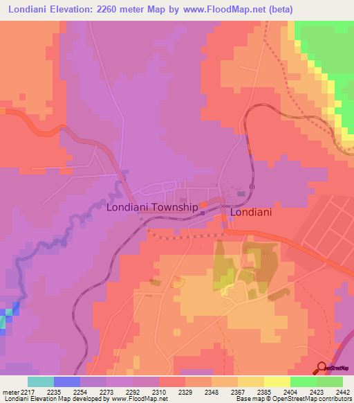 Londiani,Kenya Elevation Map