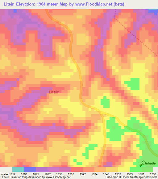 Litein,Kenya Elevation Map