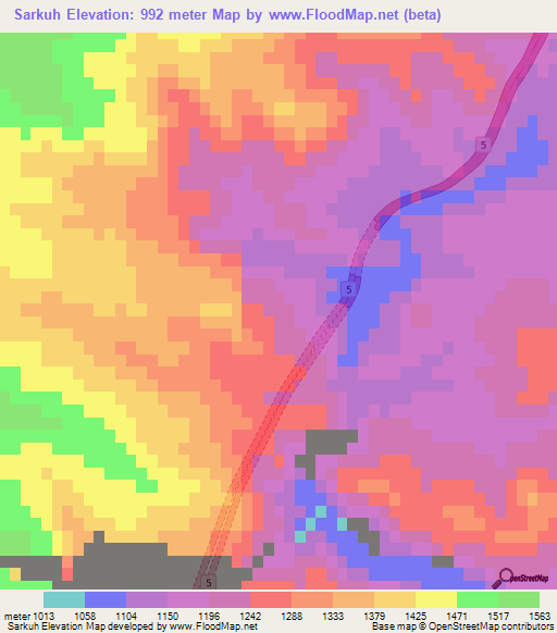 Sarkuh,Iran Elevation Map