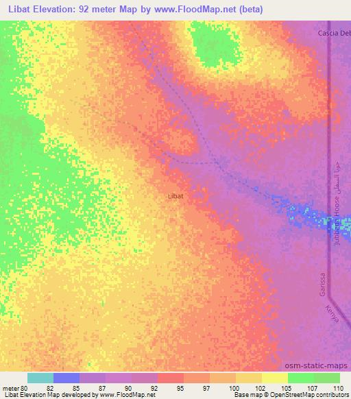 Libat,Kenya Elevation Map