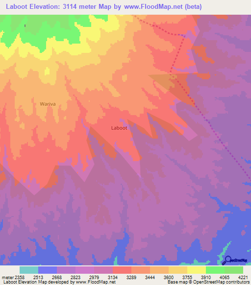Laboot,Kenya Elevation Map