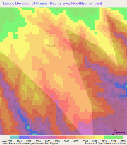 Laboot,Kenya Elevation Map