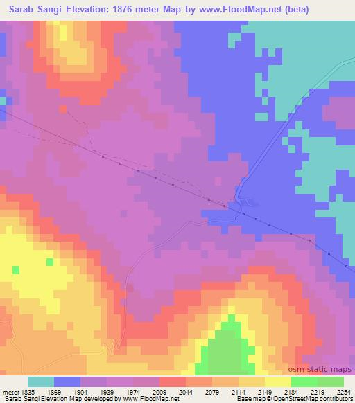 Sarab Sangi,Iran Elevation Map