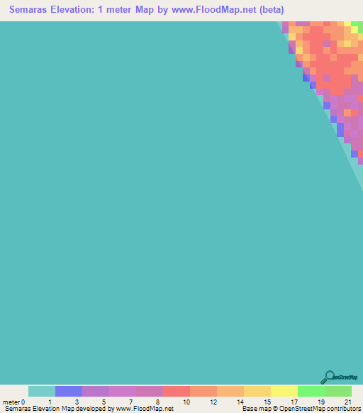 Semaras,Indonesia Elevation Map