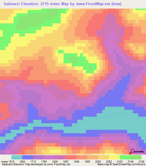 Salavarzi,Iran Elevation Map