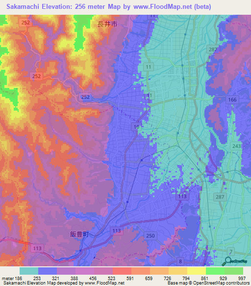 Sakamachi,Japan Elevation Map