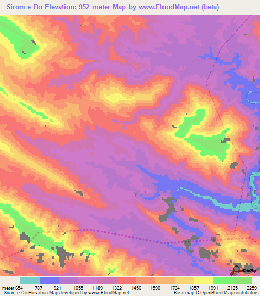 Sirom-e Do,Iran Elevation Map