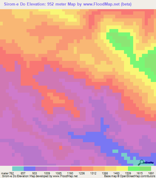 Sirom-e Do,Iran Elevation Map