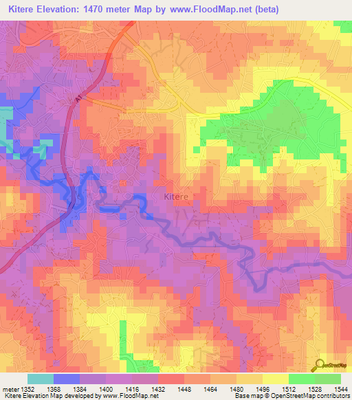 Kitere,Kenya Elevation Map