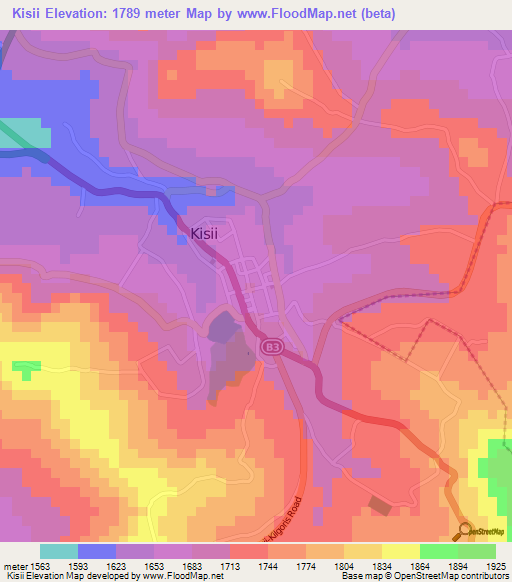 Kisii,Kenya Elevation Map