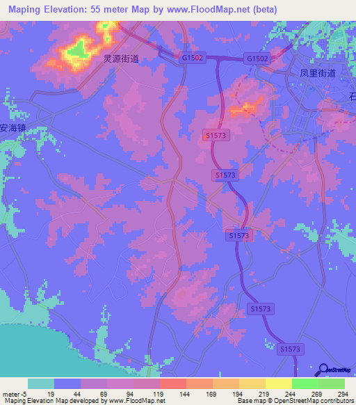 Maping,China Elevation Map