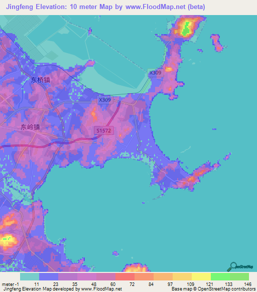 Jingfeng,China Elevation Map