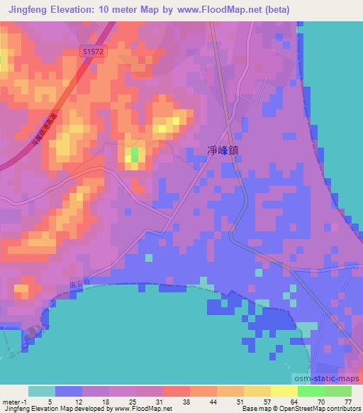 Jingfeng,China Elevation Map