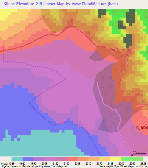 Kijabe,Kenya Elevation Map