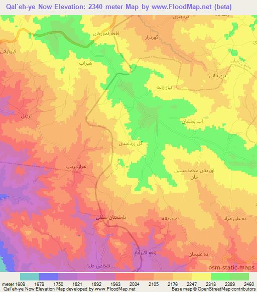 Qal`eh-ye Now,Iran Elevation Map