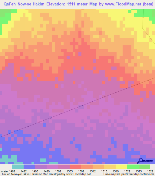Qal`eh Now-ye Hakim,Iran Elevation Map