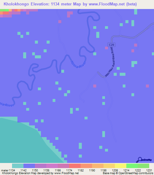 Kholokhongo,Kenya Elevation Map