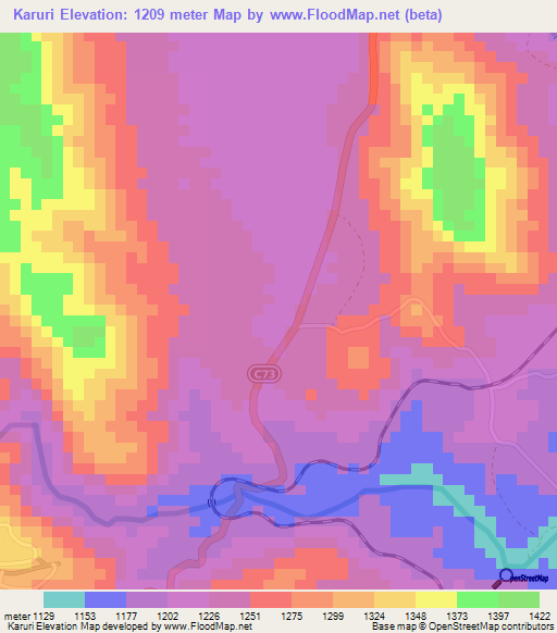 Karuri,Kenya Elevation Map