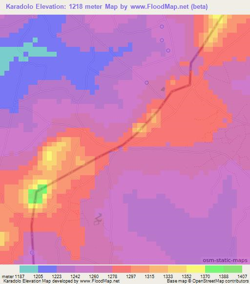 Karadolo,Kenya Elevation Map