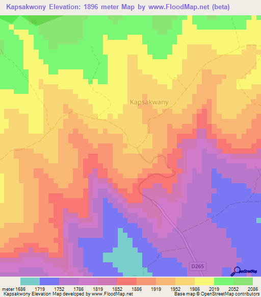 Kapsakwony,Kenya Elevation Map