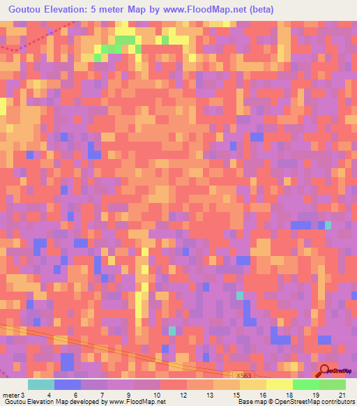 Goutou,China Elevation Map
