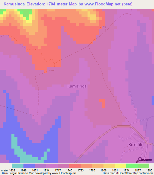Kamusinga,Kenya Elevation Map