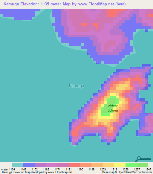 Kamuga,Kenya Elevation Map