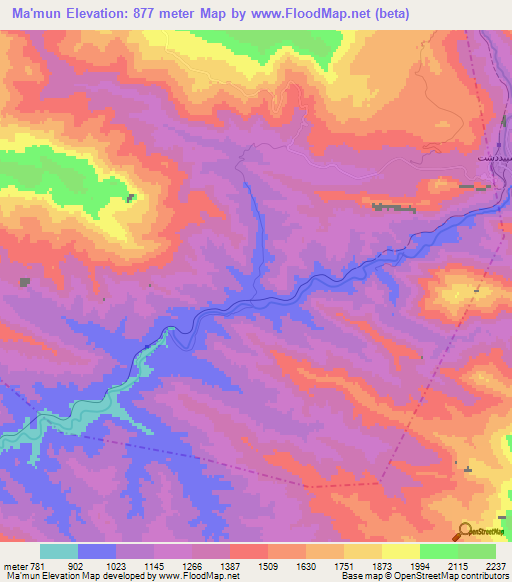 Ma'mun,Iran Elevation Map