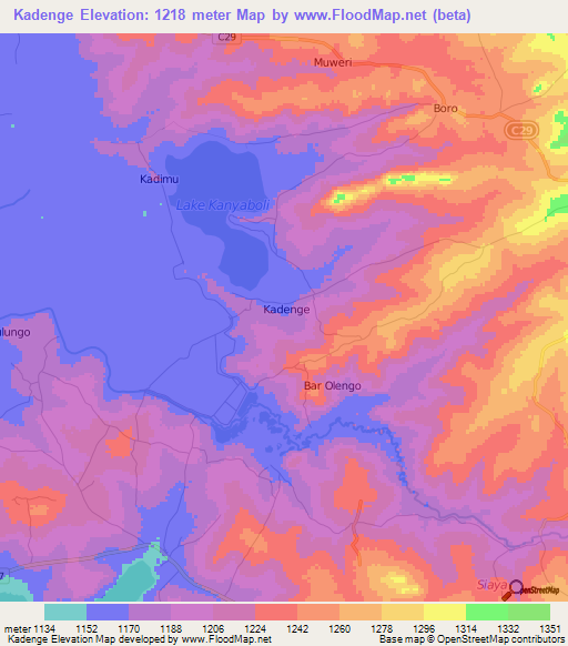 Kadenge,Kenya Elevation Map