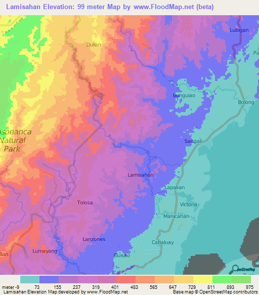 Lamisahan,Philippines Elevation Map
