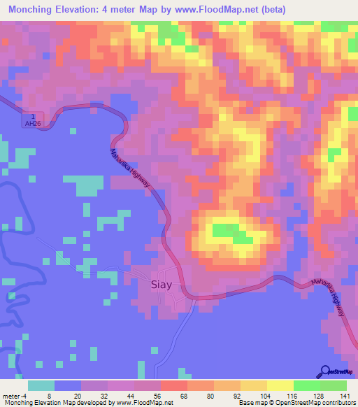 Monching,Philippines Elevation Map