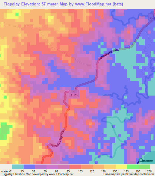 Tigpalay,Philippines Elevation Map