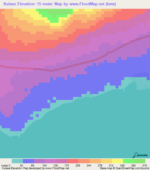 Kulase,Philippines Elevation Map