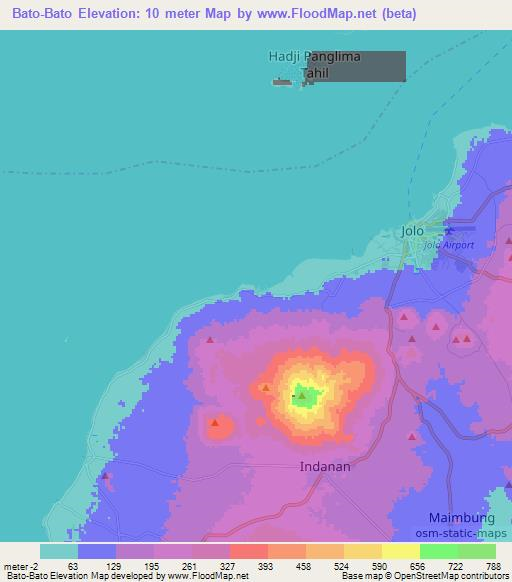 Bato-Bato,Philippines Elevation Map