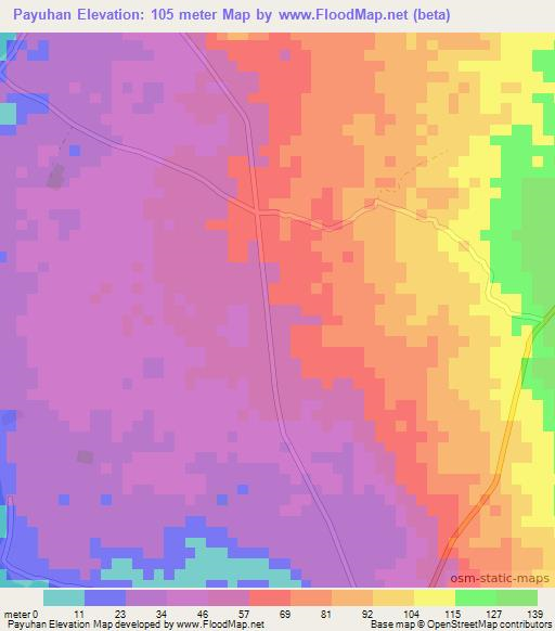 Payuhan,Philippines Elevation Map