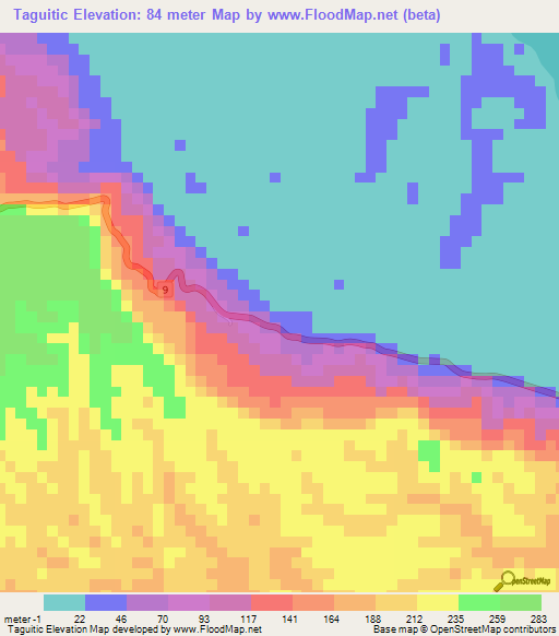 Taguitic,Philippines Elevation Map