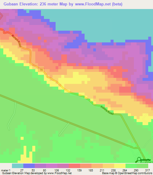Gubaan,Philippines Elevation Map