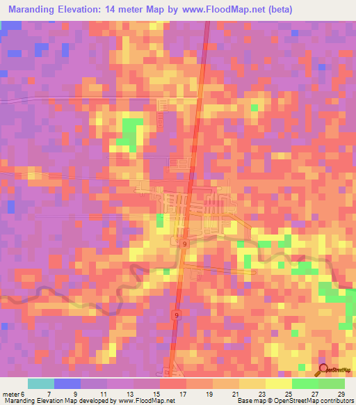 Maranding,Philippines Elevation Map