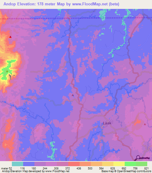 Andop,Philippines Elevation Map