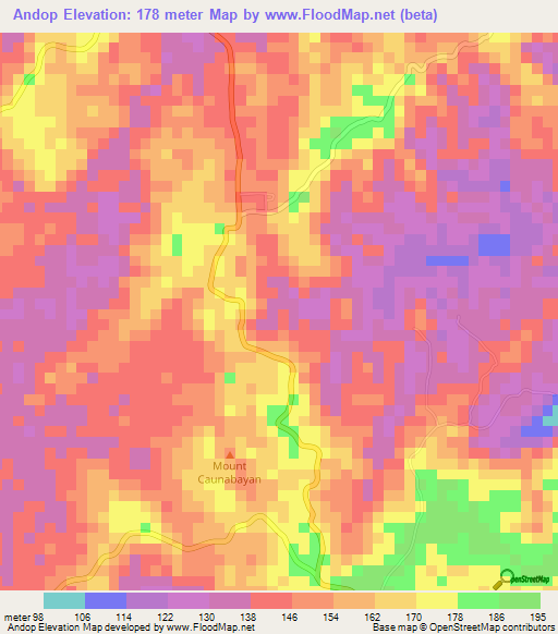 Andop,Philippines Elevation Map