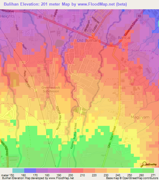 Bulihan,Philippines Elevation Map