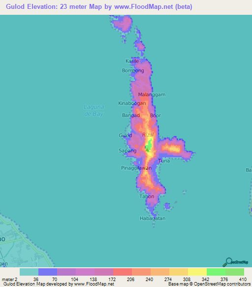 Gulod,Philippines Elevation Map