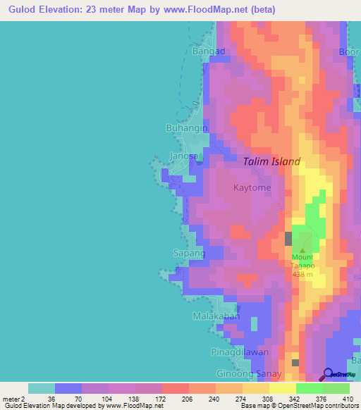Gulod,Philippines Elevation Map